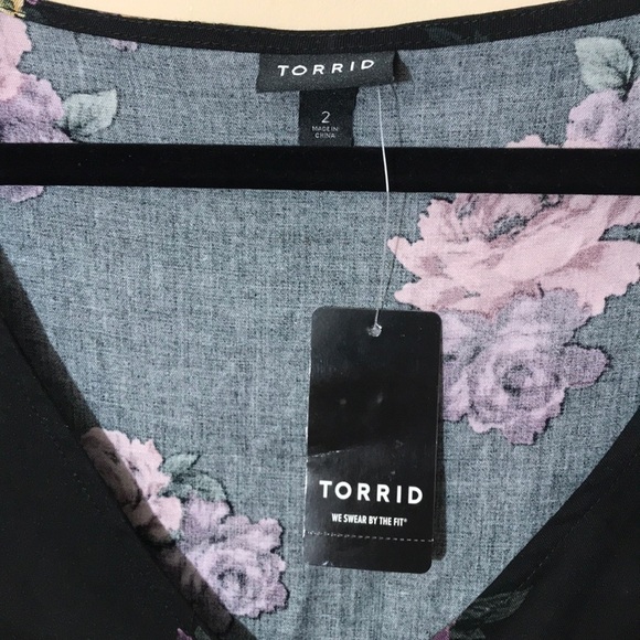 Torrid black floral challis maxi dress plus size 2 - Picture 8 of 9